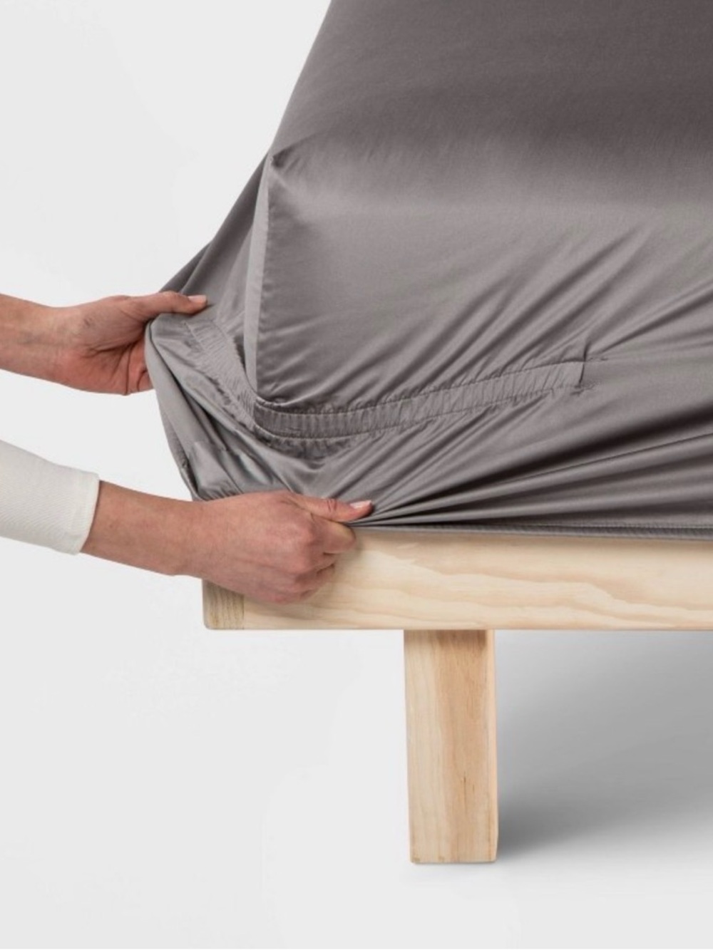 Full solid performance 400 Thread count sheet set gray- Threshold - Picture 2 of 3